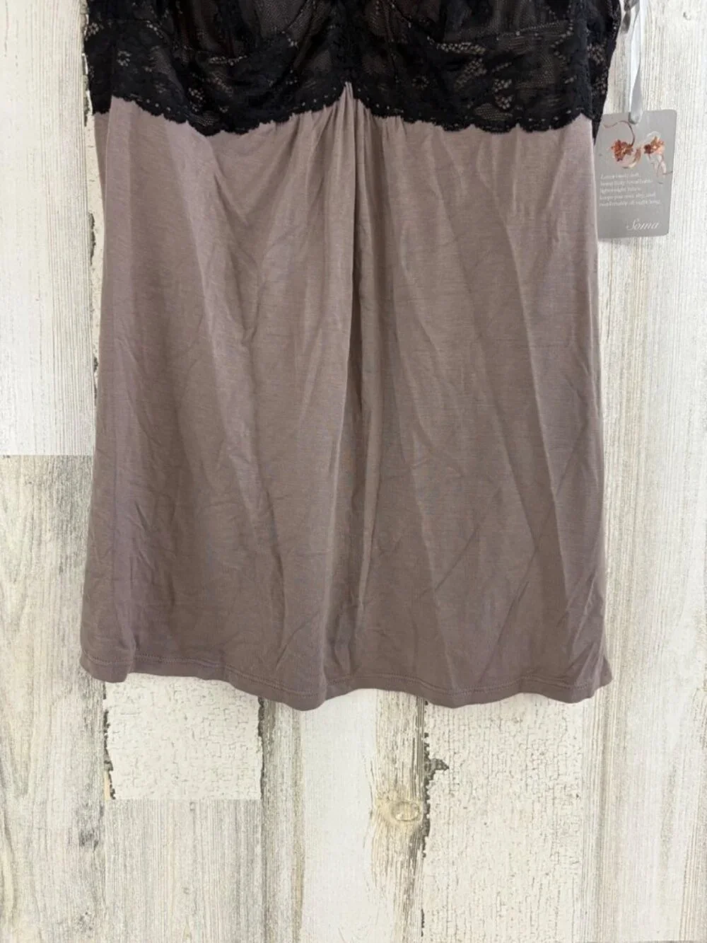 Soma Cool Nights Lace Bust Cami Pajama Top Sleepwear Mochaccino S NWT